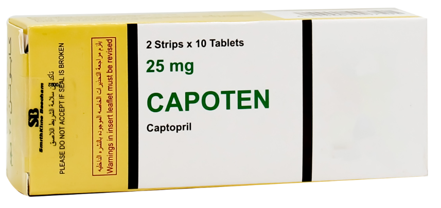 CAPOTEN 25MG 20TAB. | كابوتن 25