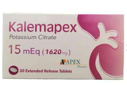 Kalemapex 15 mEq 1620mg 30 XR 30 tabs | كاليمابيكس 15 مل 1620 مجم اكس ار 30 ق