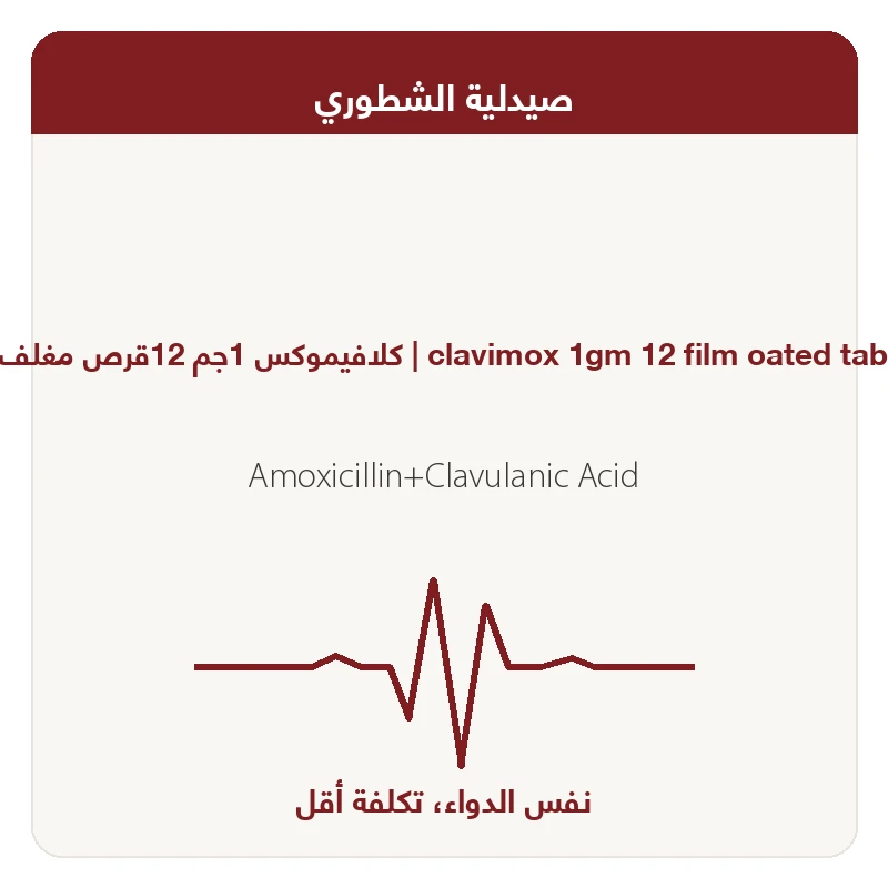كلافيموكس 1جم 12قرص مغلف